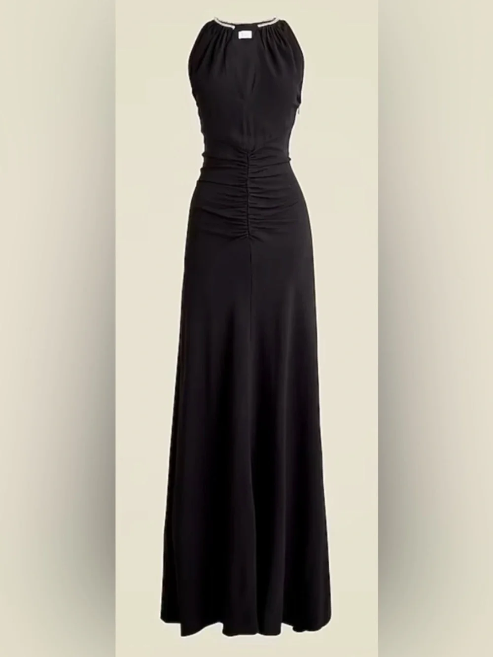 J.Crew Collection Full-length embellished ruched dress in black - Picture 2 of 9